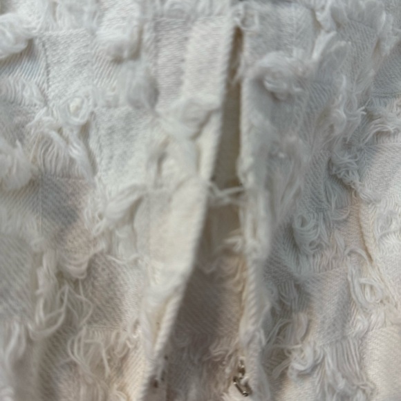 AVEC LES FILLES Crop Tank Top Off Small Elegant White Textured Women's Top - Picture 11 of 14